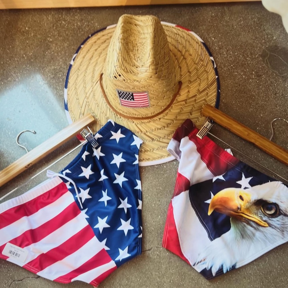 Patriotic Swim for THAT Proud American guy!